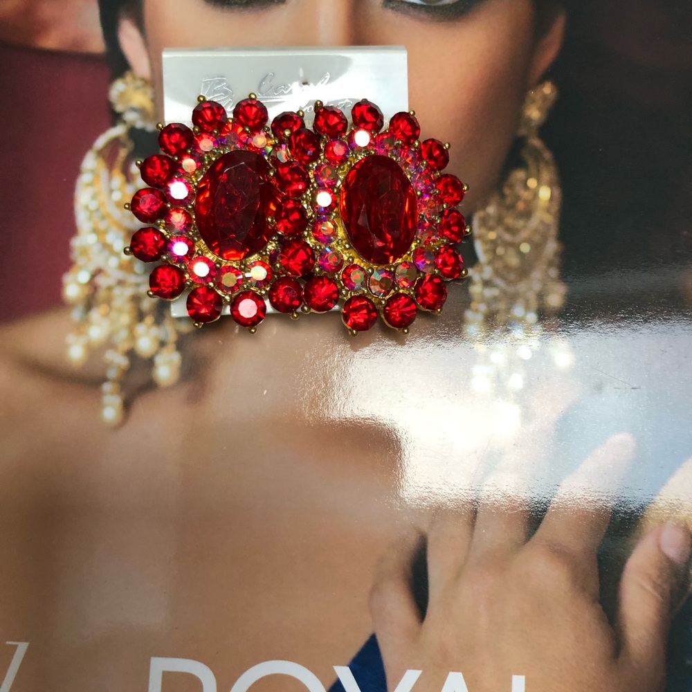 Red crystal elegant earrings ❤️